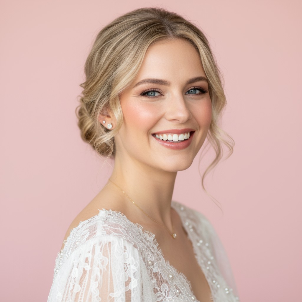 Low Curly Bun Wedding Hair Ideas